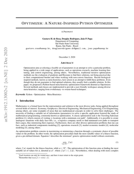 Opytimizer:Anature-Inspired Python Optimizer