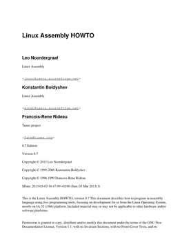 Linux Assembly HOWTO