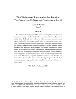 The Violence of Law-And-Order Politics: the Case of Law Enforcement Candidates in Brazil