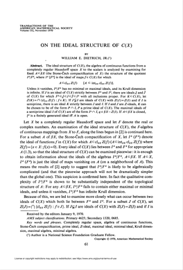 On the Ideal Structure of C(X)