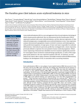 The Parahox Gene Cdx4 Induces Acute Erythroid Leukemia in Mice