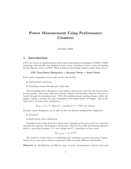 Power Measurement Using Performance Counters