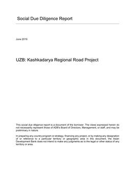 Kashkadarya Regional Road Project