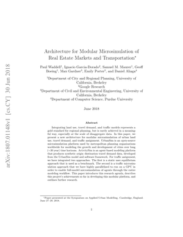 Architecture for Modular Microsimulation of Real Estate Markets and Transportation∗