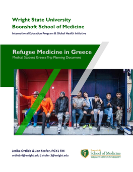 Refugee Medicine in Greece Medical Student Greece Trip Planning Document