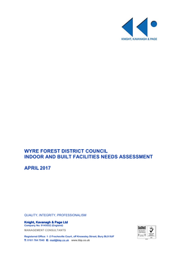 WFDC Indoor and Built Facilities Needs Assessment