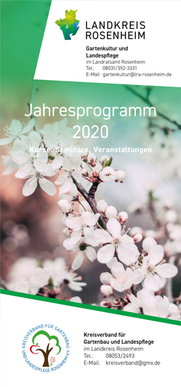 Jahresprogramm 2020 Kurse, Seminare, Veranstaltungen