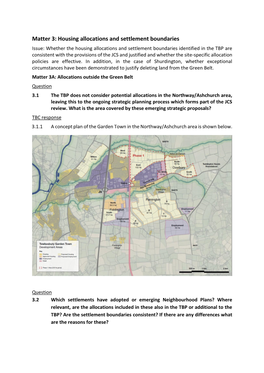 Matter 3: Housing Allocations and Settlement Boundaries