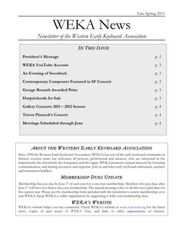 Late Spring 2011 News Brief