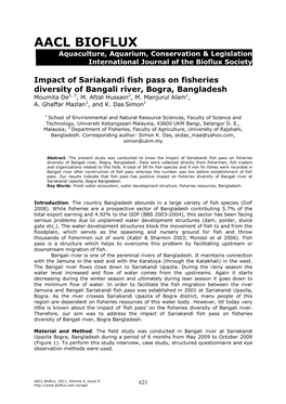 AACL BIOFLUX Aquaculture, Aquarium, Conservation & Legislation International Journal of the Bioflux Society