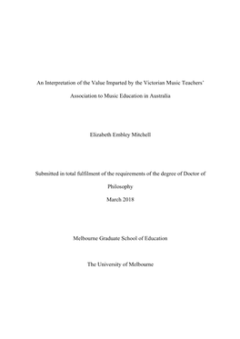 Elizabeth Mitchell Thesis VMTA May 2018