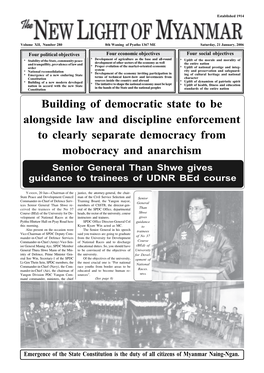 Building of Democratic State to Be Alongside Law and Discipline Enforcement to Clearly Separate Democracy from Mobocracy And