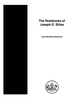 The Notebooks of Joseph D. Stiles