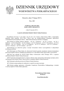 Uchwała Nr 12/IV/2015 Z Dnia 23 Stycznia 2015 R