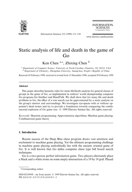 Static Analysis of Life and Death in the Game of Go