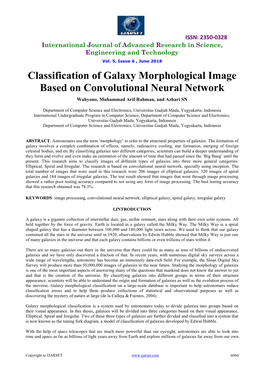 Classification of Galaxy Morphological Image Based on Convolutional Neural Network