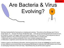 Are Bacteria & Virus Evolving?