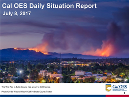 Cal OES Daily Situation Report July 8, 2017