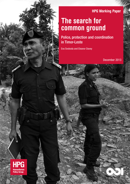 Police, Protection and Coordination in Timor-Leste