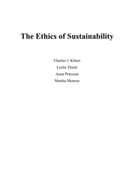 The Ethics of Sustainability