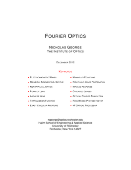 Fourier Optics