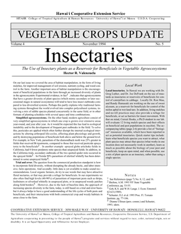 VEGETABLE CROPS UPDATE Volume 4 November 1994 No