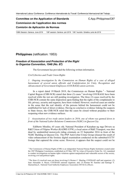 Philippines (Ratification: 1953)