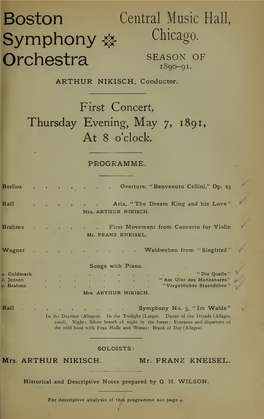 Boston Symphony Orchestra Concert Programs, Season 10, 1890-1891