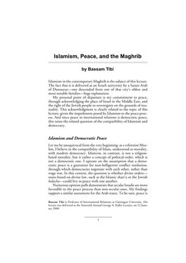 Islamism, Peace, and the Maghrib