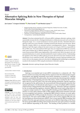 Alternative Splicing Role in New Therapies of Spinal Muscular Atrophy