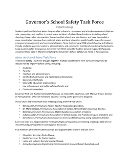 Governor's School Safety Task Force