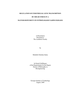 Regulation of Endothelial Gene Transcription By