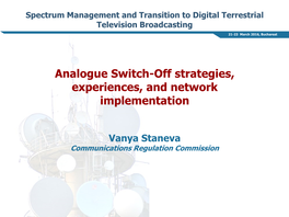 Transition to Digital Terrestrial Television Broadcasting and Digital