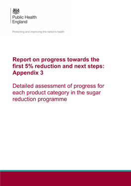 Report on Progress Towards the First 5% Reduction and Next Steps: Appendix 3