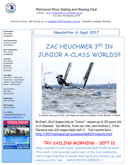 Zac Heuchmer 3Rd in Junior A-Class Worlds!!