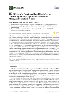 The Effects of a Functional Food Breakfast on Gluco-Regulation