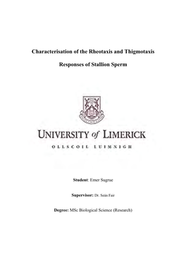 Characterisation of the Rheotaxis and Thigmotaxis Responses of Stallion Sperm