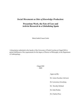 Social Movements As Sites of Knowledge Production