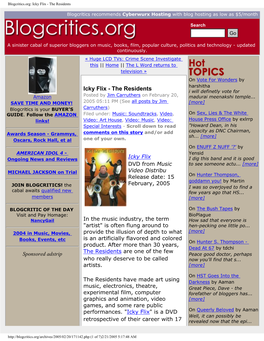 Blogcritics.Org: Icky Flix - the Residents
