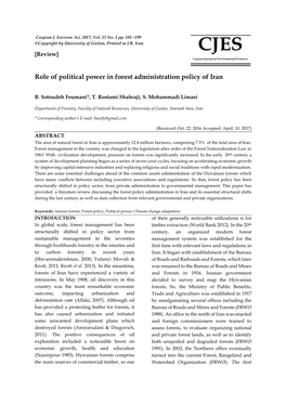 Role of Political Power in Forest Administration Policy of Iran