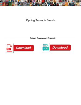 Cycling Terms in French