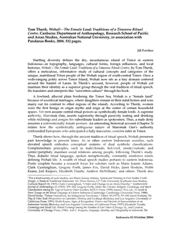 Tom Therik. Wehali—The Female Land: Traditions of a Timorese Ritual Centre