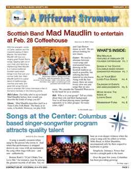 Columbus Folk Music Society, Inc.! February, 2015