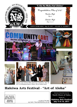 Haleiwa Arts Festival 20Th Anniversary Fundraiser, May 20, 2017 at Dillingham Ranch