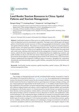 Land Border Tourism Resources in China: Spatial Patterns and Tourism Management