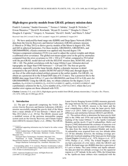 Highdegree Gravity Models from GRAIL Primary Mission Data