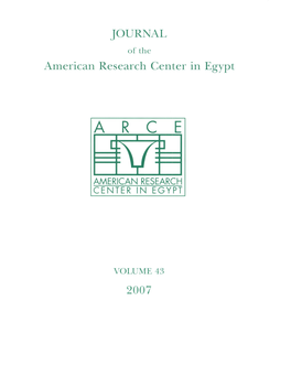 Journal of the American Research Center in Egypt 43, 2007