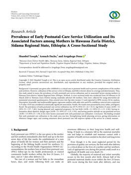 Prevalence of Early Postnatal-Care Service Utilization and Its