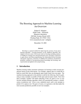 The Boosting Approach to Machine Learning an Overview