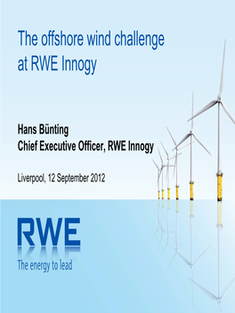 The Offshore Wind Challenge at RWE Innogy